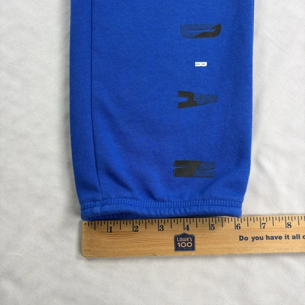 Air Jordan Jogger Sweatpants Mens Large Blue Tapered Spell Out Fleece Lounge